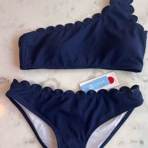 Cupshe Dark Blue Scalloped Bikini